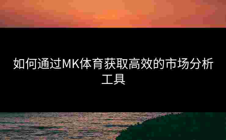 如何通过MK体育获取高效的市场分析工具
